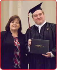 Patricia Rossetti with 2019 Graduate, Alexander Wright